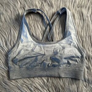 RBX Wireless Sports Bra Womens Size Medium Gray Strappy Wirefree Stretchy